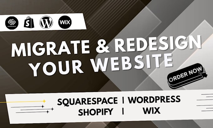 migrate, redesign, and transfer websites to wordpress, wix, shopify, squarespace