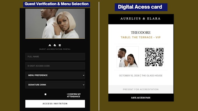 build wedding website with digital invitation, qr code, rsvp, guest management