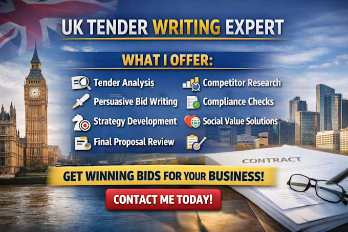 write UK tender, bid proposal and government contract