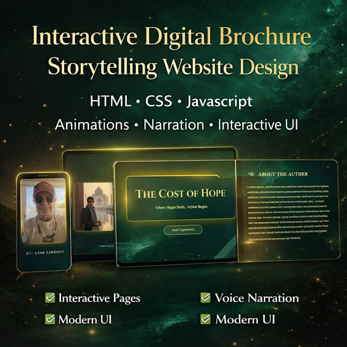 design interactive website, digital brochure or storytelling webpage