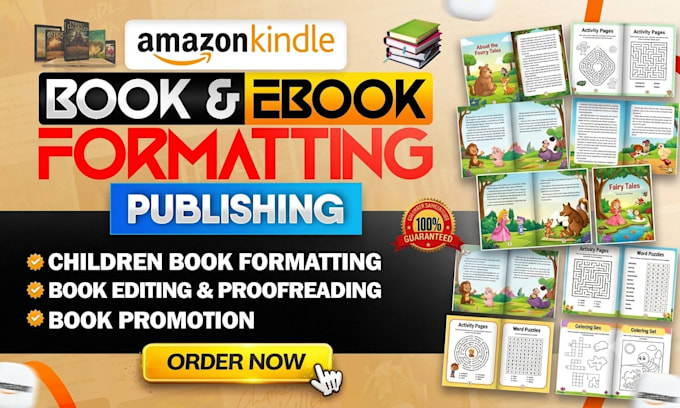 do children book formatting for amazon kdp, kindle ebook, paperback formatting