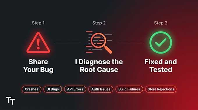 fix bugs in your flutter app, flutterflow app or mobile app