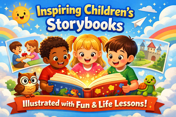 create inspiring storybook illustrations for children