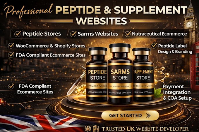 build a professional peptide website sarms website supplement ecommerce website