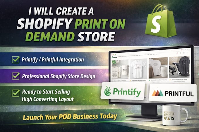 design shopify print on demand store with printify integration