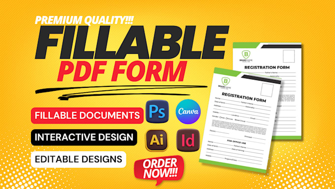 design fillable PDF form for business, medical, interactive ebook, workbook