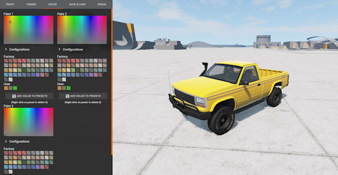 create custom beamng mods vehicle track map skin painting