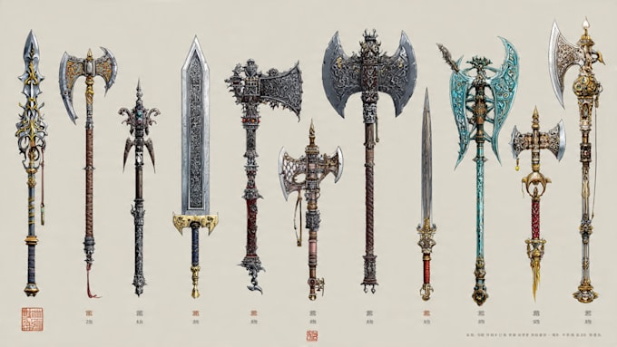 design unique weapons illustrations
