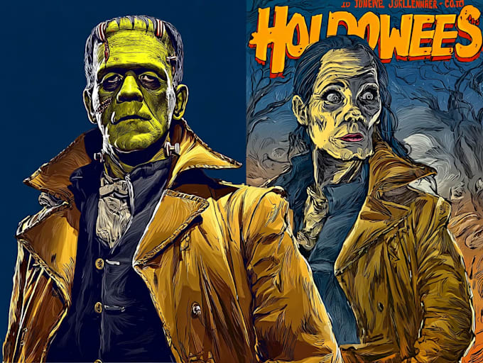 create vintage comic, horror and sci fi art