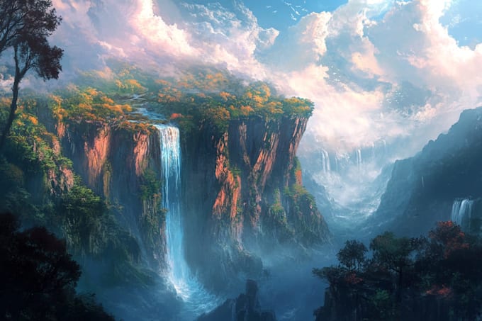 create fantasy landscape illustrations