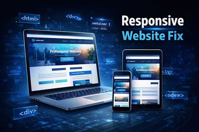 edit html css and fix website layout or responsive issues