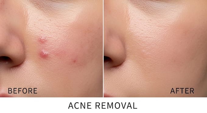 professionally retouch faces, remove pimples and acne scars