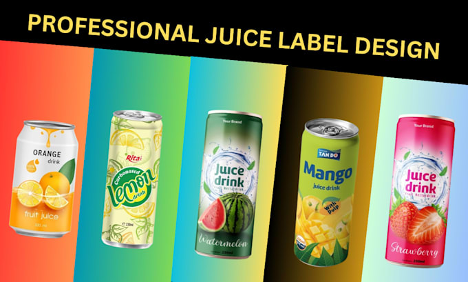 design professional juice, water bottle label and beverage packaging design