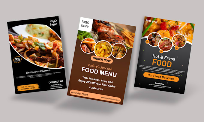 modern restaurant menu, food flyer design
