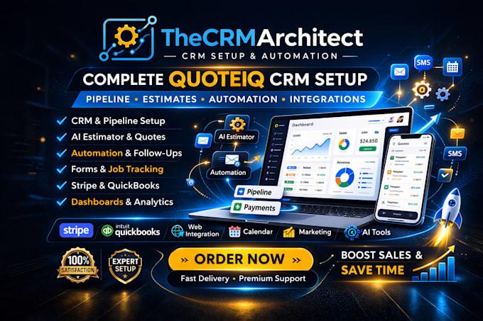 quoteiq setup email blast website campiagn automation forms scheduling ai agent