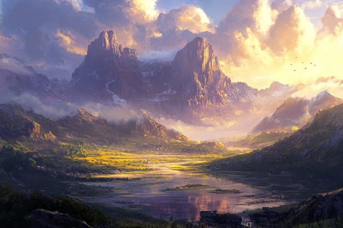 design stunning fantasy landscape