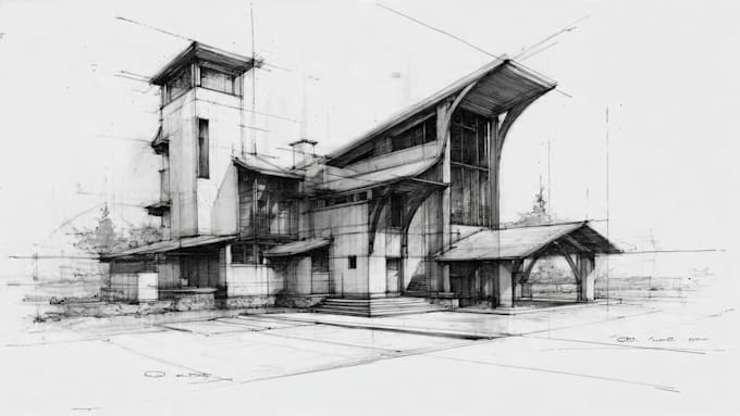 do architecture sketches in high quality