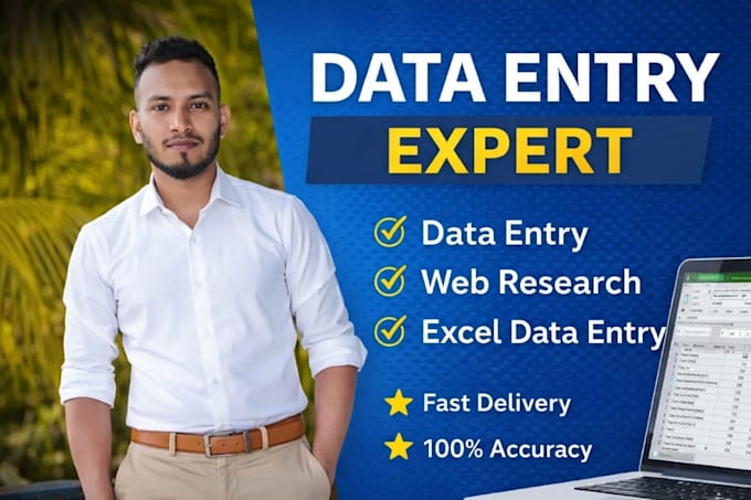 do data entry, typing work, excel data entry, web research and copy paste