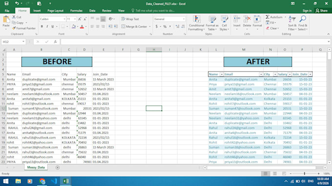 do data cleaning and formatting