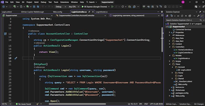 build asp net mvc with sql server database
