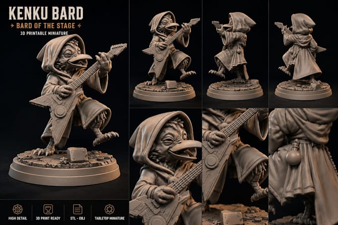 create a 3d printable dnd miniature character