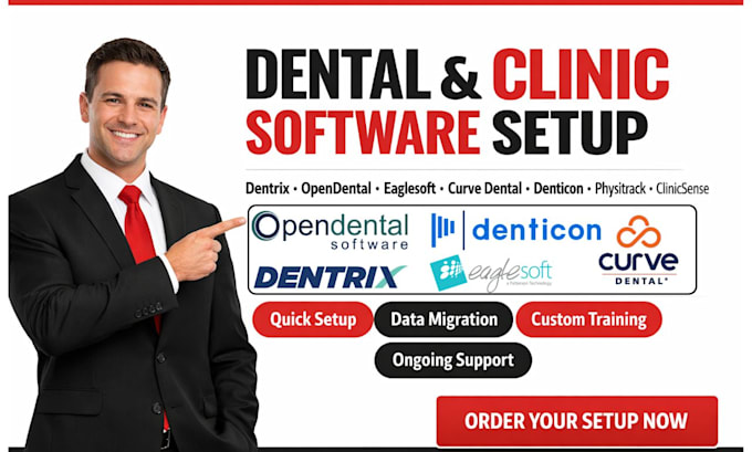 Setup dentrix opendental eaglesoft curve dental denticon physitrack ...