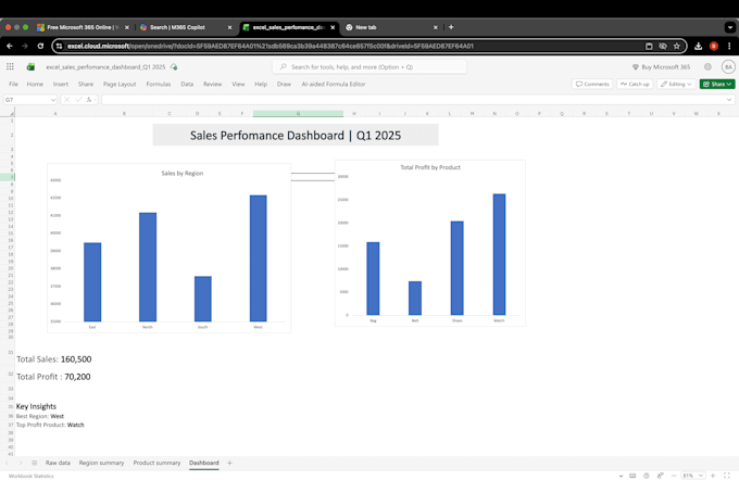 excel data analysis dashboard and charts
