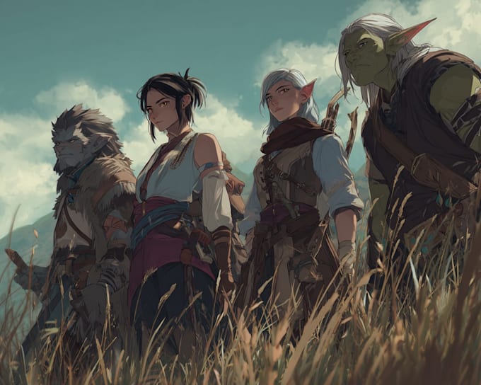 draw custom dnd party characters for dnd and pathfinder