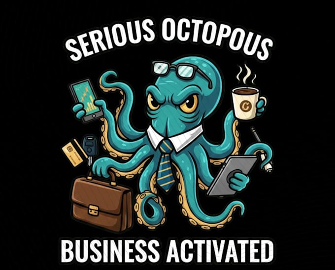 create high quality watercolor funny octopus logo