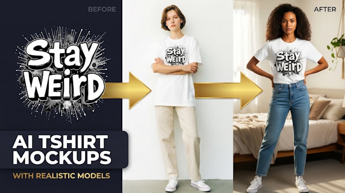 create realistic ai tshirt mockups with models