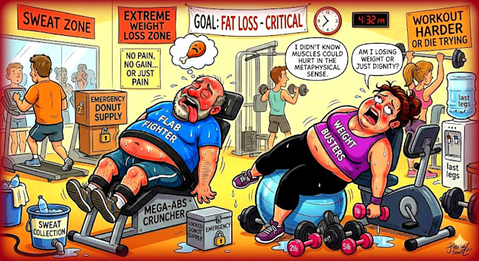 create comical weight loss cartoons