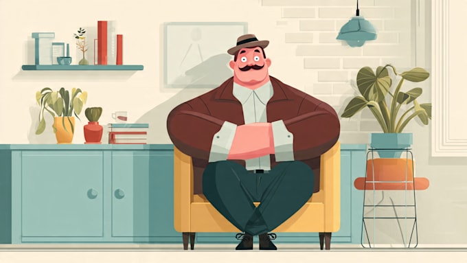 flat vector character illustration for anything