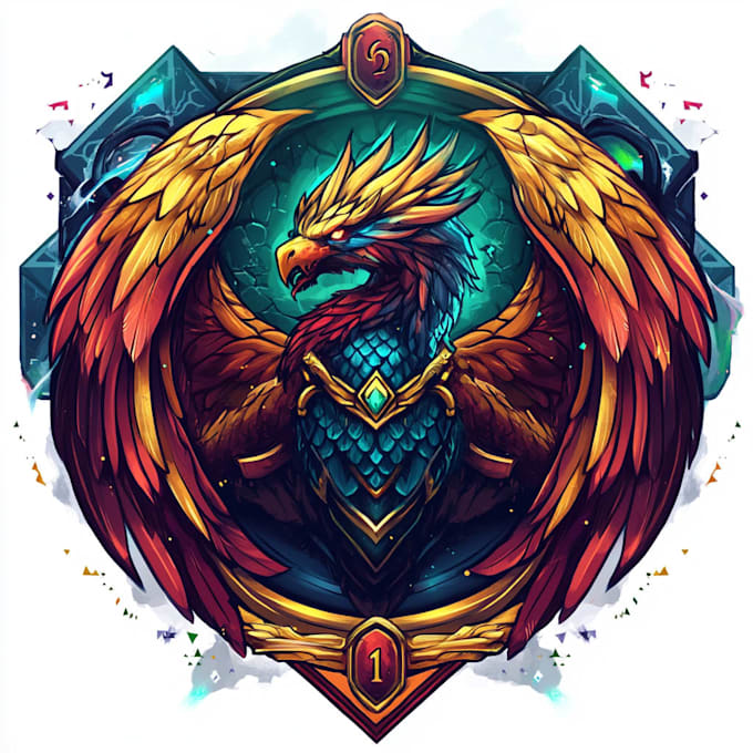 design 3d fantasy initial, icon, emblem logo for game
