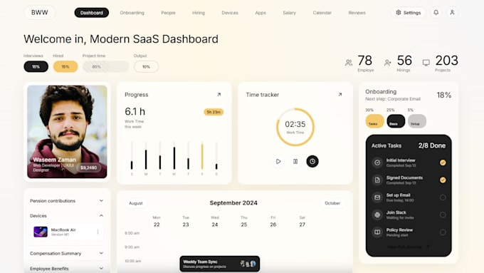 Progettare un'interfaccia moderna per il dashboard admin usando html ...