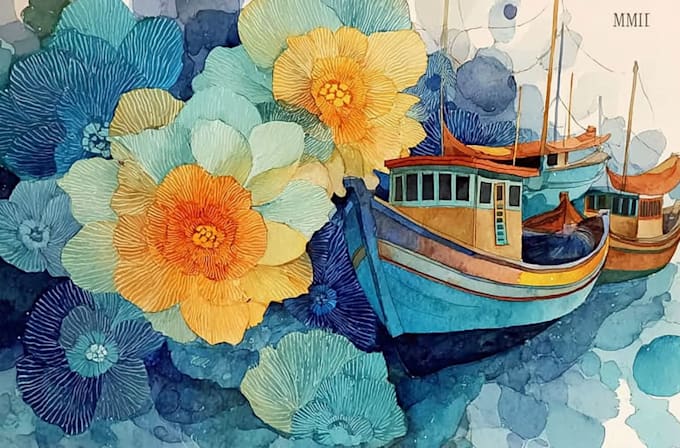drawn artistic watercolor art
