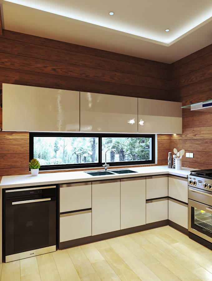 create photorealistic 3d kitchen interior design rendering