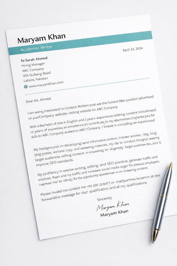 write professional CV, resume and cover letter