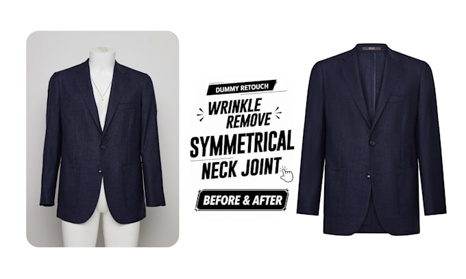 flat lay image editing, ghost mannequin, neck joint, apparel image editing