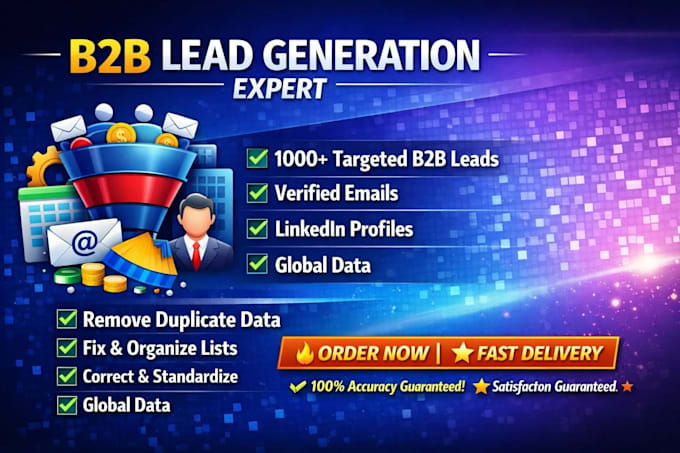 do targeted b2b lead generation, web research and build email list