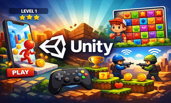 do unity hyper casual game, 2d mobile game, puzzle game, multiplayer game