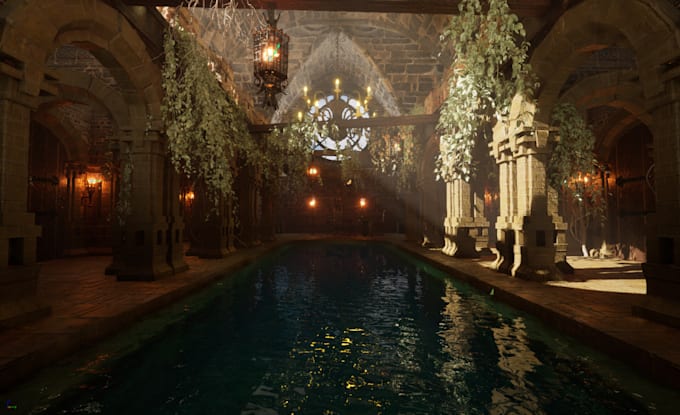 create cinematic 3d environment game ready art