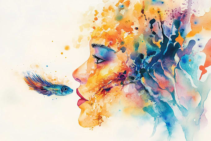 draw realistic illustration in watercolor