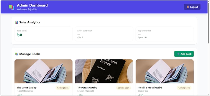 develop a digital store with admin panel