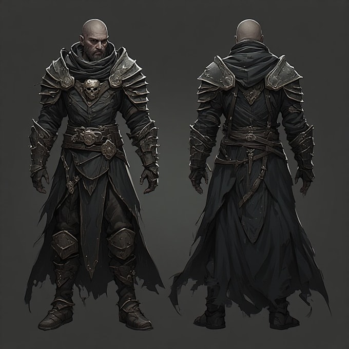 create full body dnd character art and illustration