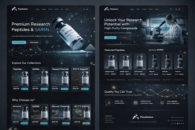 create a peptide store, sarms, supplement, and nutraceutical website