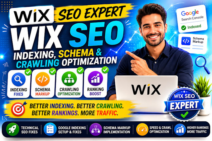fix optimize, build wix seo wix indexing wix schema markup website crawling