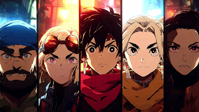 create nft collection or meme art in cartoon or anime style