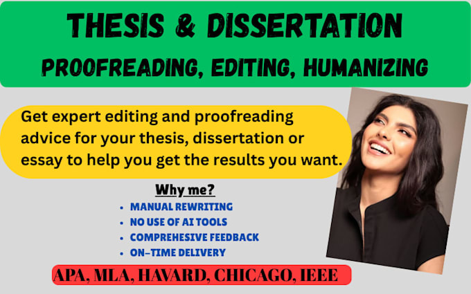proofread, format and humanize your thesis, dissertation, or capstone project