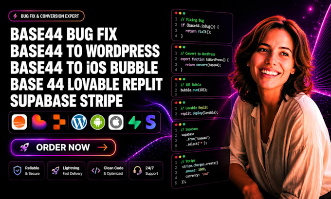 base44 bug fix base44 to wordpress base44 to ios bubble base 44 lovable replit