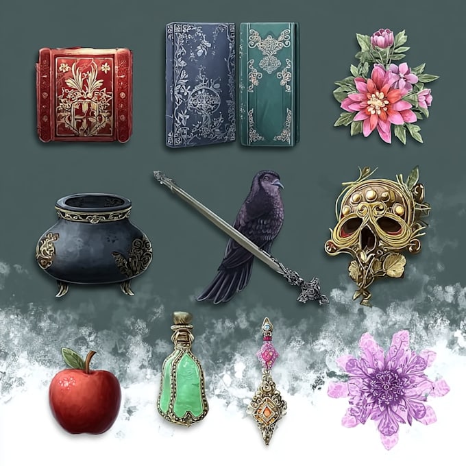 draw exclusive props, objects and items for your game